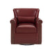 Swivel Accent Chair With Rolled Arm, Sewn Pillow Back, Nailhead Trim For Living Room Noble House