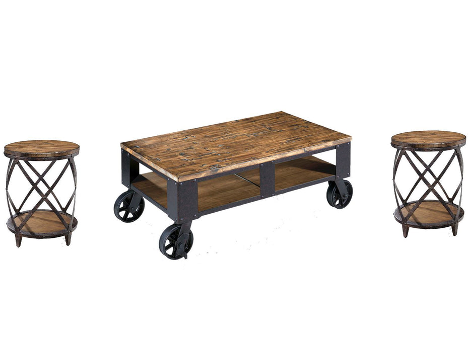 Pinebrook - Rectangular 2 Braking Casters Cocktail Table Set Magnussen Furniture