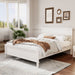 Queen Size Platform Bed With Tapered Pine Legs, No Box Spring Needed - White Hearth and Haven