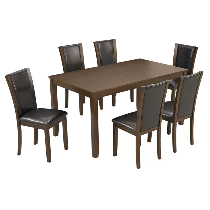 Dining Table Set With Upholstered Chairs, Rectangular Dining Table Set Home Essentials