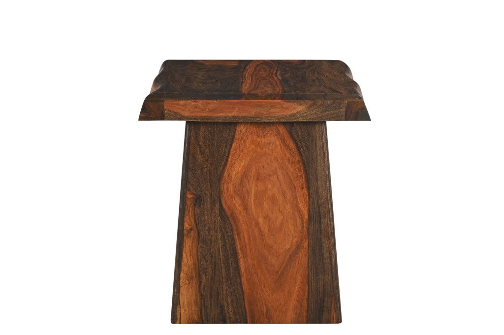 Wood Solid Wood Square End Table - Dark Brown And Brown