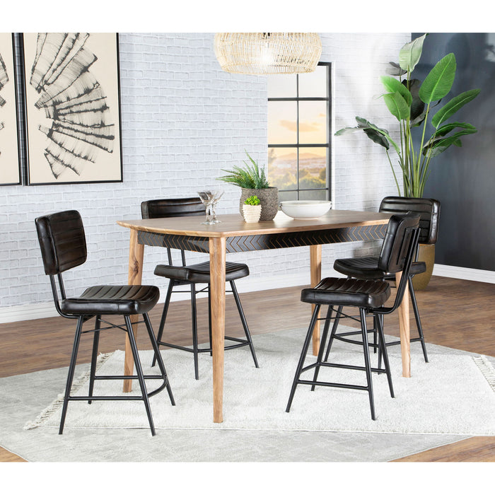 Senko - 5 Piece Counter Dining Set With Upholstered Chairs - Antique Espresso Furniture Max