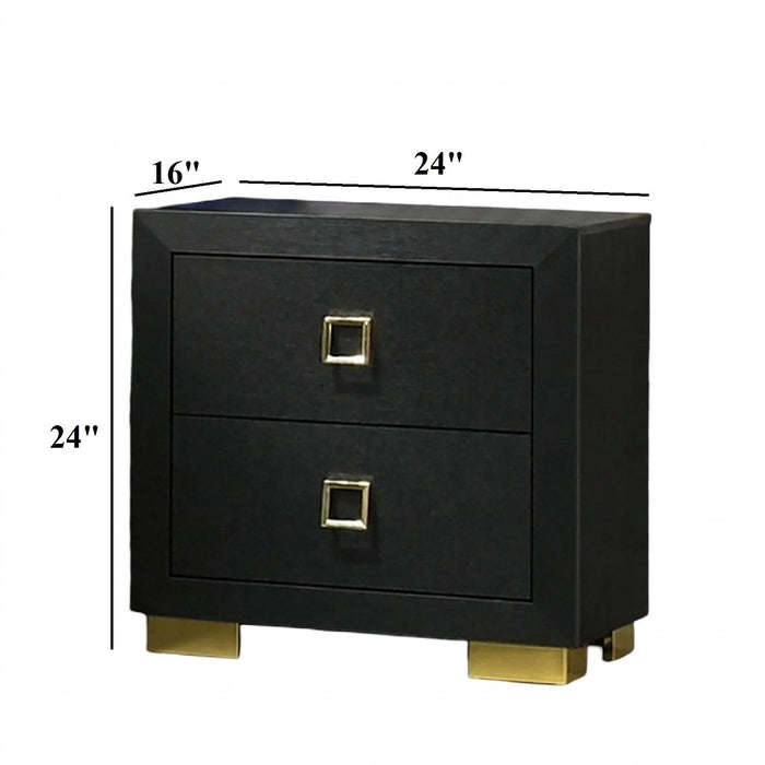 Nightstand, Bedside Table - Black Home Essentials