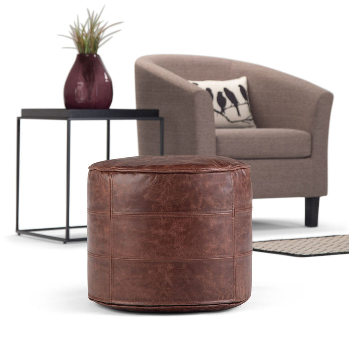 Connor - Handcrafted Round Pouf Simpli-Home
