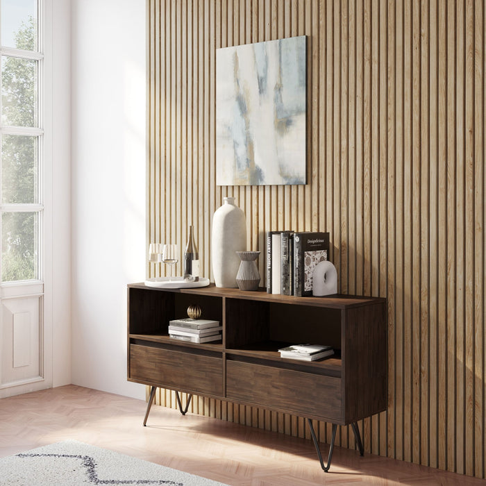 Chase - Low Bookcase - Rustic Natural Aged Brown Simpli-Home