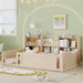 Platform Floor Bed With Guardrail Fence And Side Storage Shelves Home Essentials