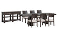 Tauren - 8 Piece Extendable Double Pedestal Dining Table Set Magnussen Furniture