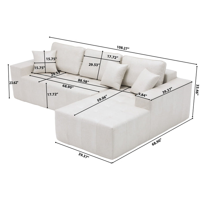 L - Shaped Corner Chaise Sofa Bed Home Essentials