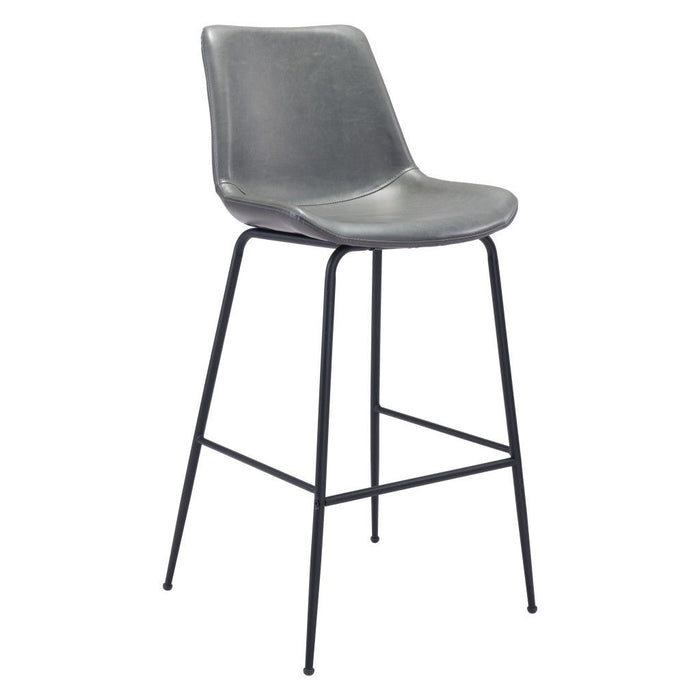 Steel Low Back Bar Height Bar Chair - Gray / Black