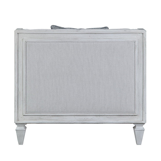Katia - Chair With Pillow - Light Gray Linen & Weathered White ACME