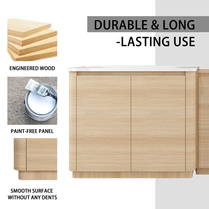 Soft Close Door Freestanding Bathroom Vanity With Sink, 1 Small Storage Cabinet Home Essentials