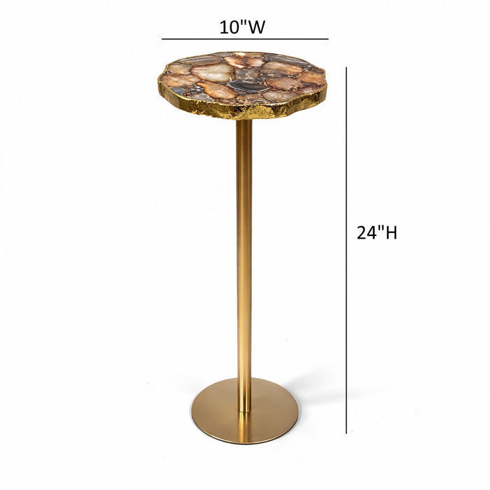 Champaign - Round Accent Table - Gold Ridgecrest Home