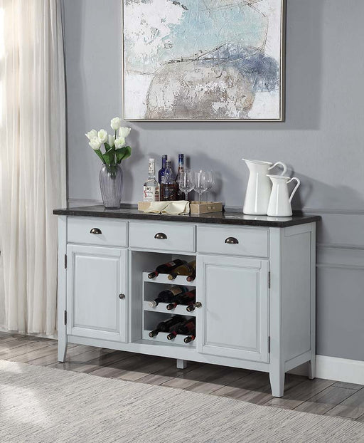 Lanton - Server - Natural Marble & Antique White ACME