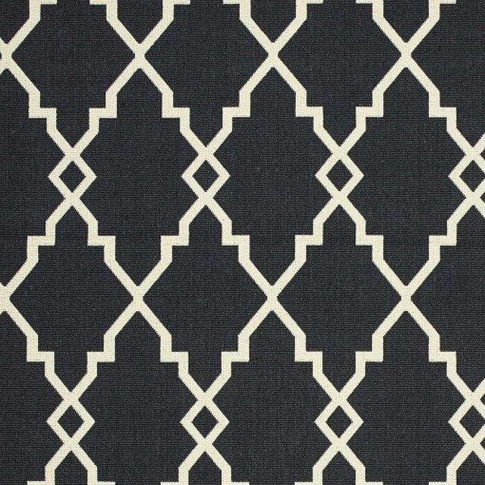 2' X 4' Indoor / Outdoor Area Rug - Black / Ivory