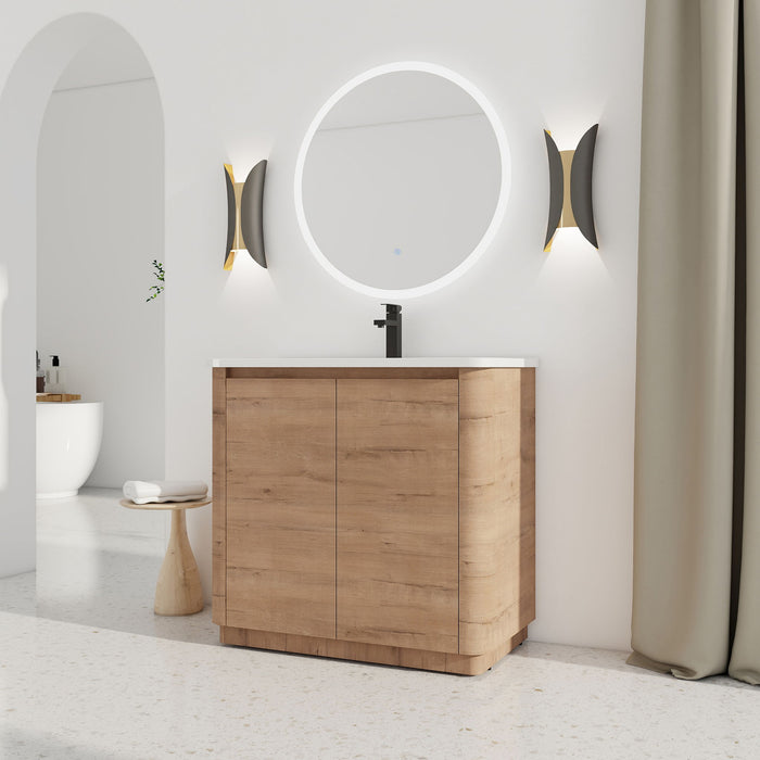 Freestanding Bathroom Vanity With Sink & 2 Soft Close Doors Home Essentials