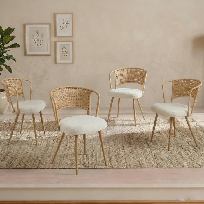 Farmhouse Style Wicker Dining Chair Home Essentials
