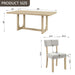 7 Piece Dining Table Set For 6, Rectangular Table & 6 Upholstered Chairs, Sturdy U - Shaped Base For Dining Room - Light Oak Home Essentials