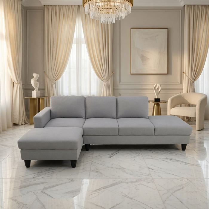 L - Shaped Sectional Sofa With Chaise & Ottoman Home Essentials