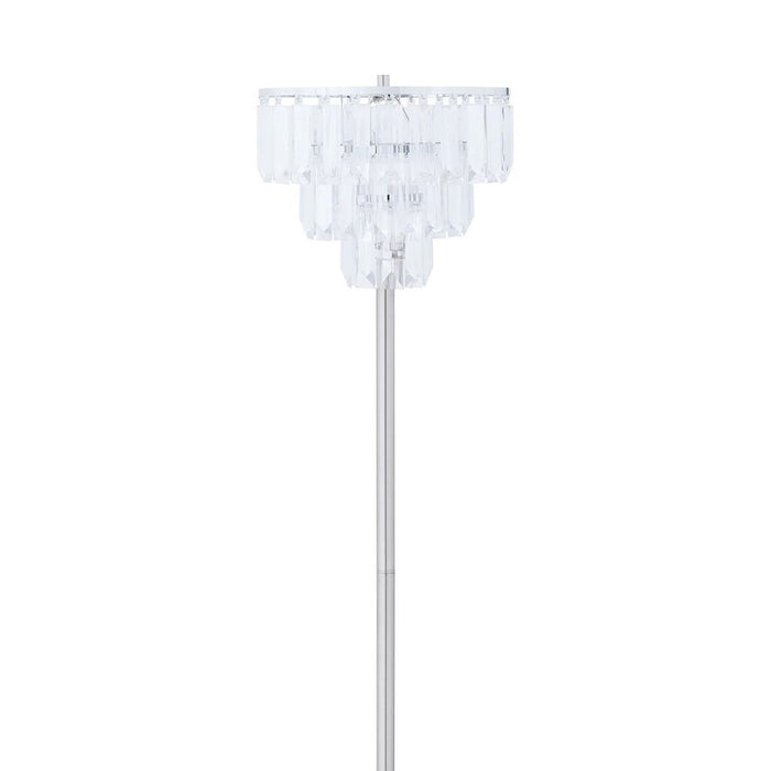 Base Floor Lamp With Crystal Shade - Silver Furniture Max