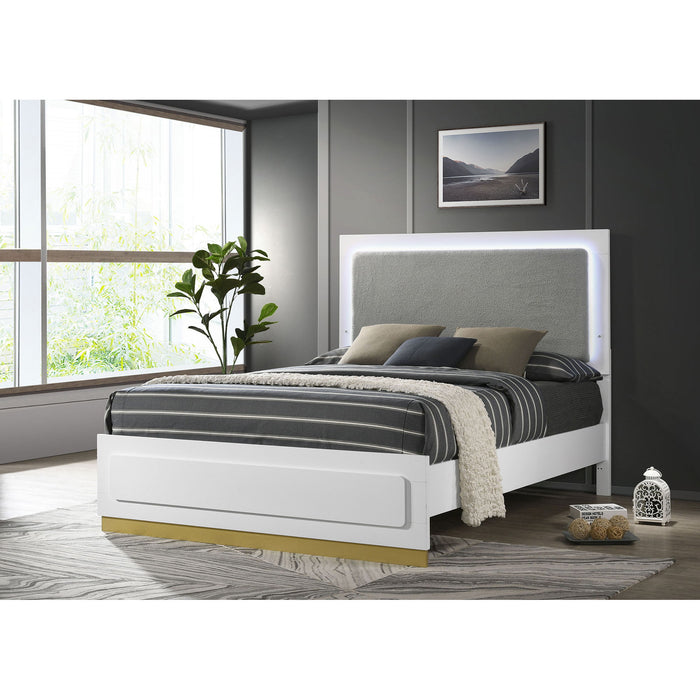 Sophia - Panel Bed With LED Headboard Furniture Max