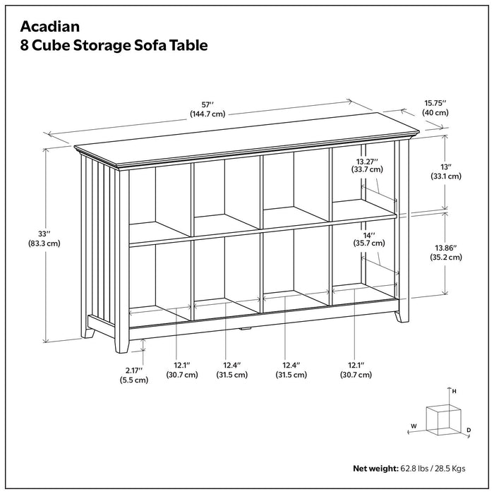 Acadian - Handcrafted Cube Storage Simpli-Home