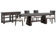 Tauren - 6 Piece Extendable Double Pedestal Dining Table Set Magnussen Furniture