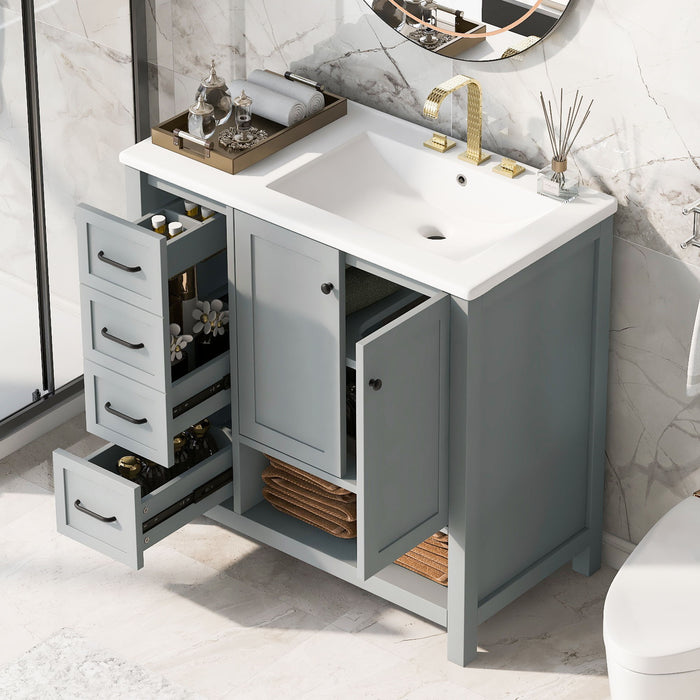 Modern Bathroom Vanity With Sink Top, 2 Doors And 2 Drawers Hearth and Haven