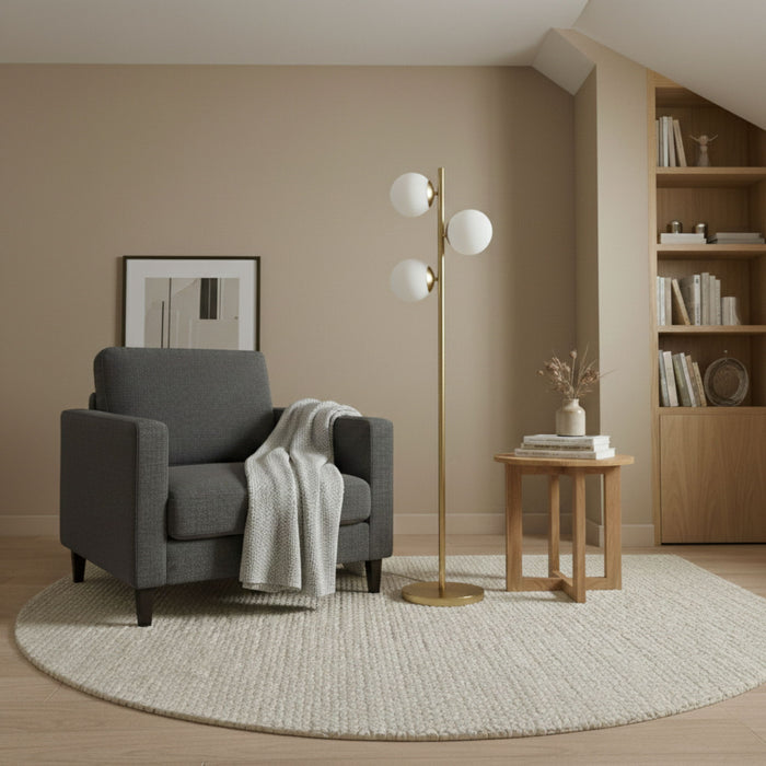 Brilliance - Modern Floor Lamp, Opal Shades And Round Base - Clear / Gold Ashcroft Furniture