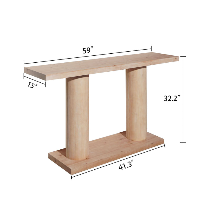 Double Cylinder Base Console Table For Living Room - Multi Home Essentials