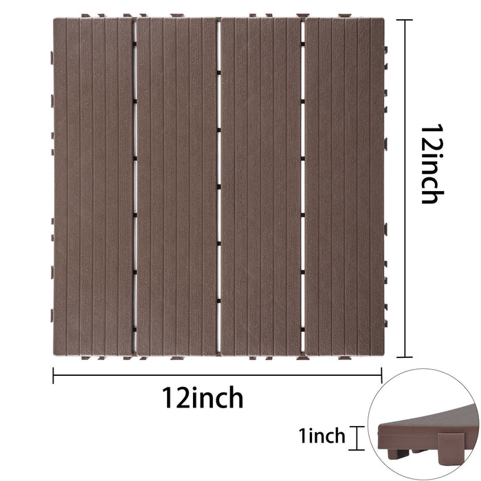 Plastic Interlocking Deck Tiles, Waterproof All Weather Use Daily Nest