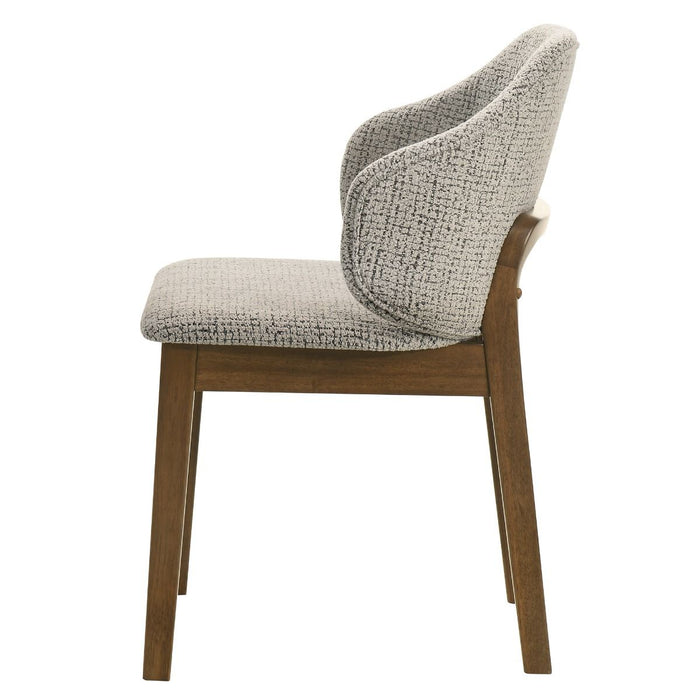 Oleia - Side Chair (Set of 2) - Chenille & Walnut ACME