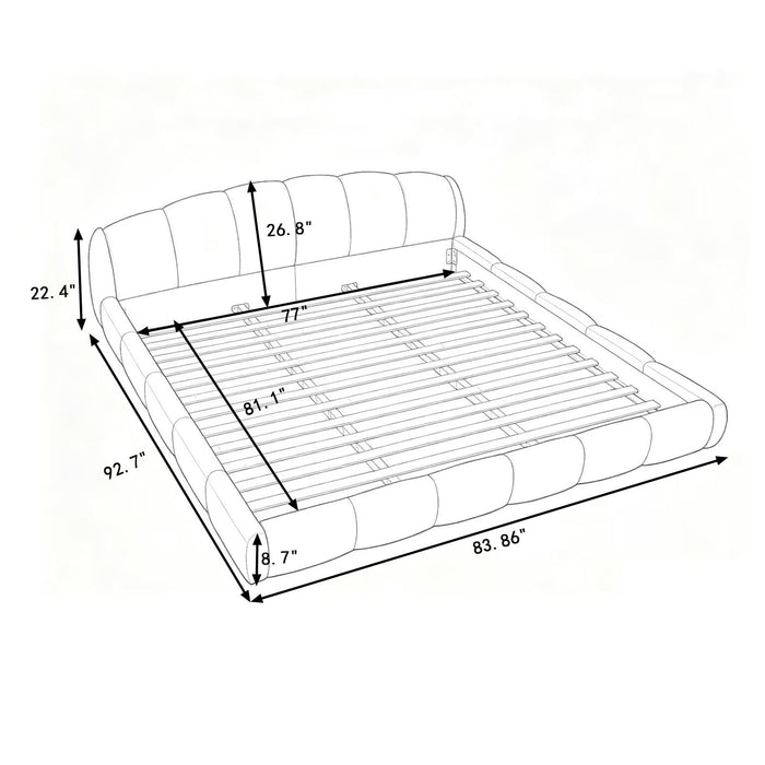 Upholstered Platform Bed Frame, Low Profile Floor Bed, No Box Spring Required Home Essentials