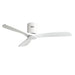 52" Flush Mount Ceiling Fan & Remote, No Light, 3 Blades, 6 Speed DC Motor For Indoor Patio - White Daily Nest