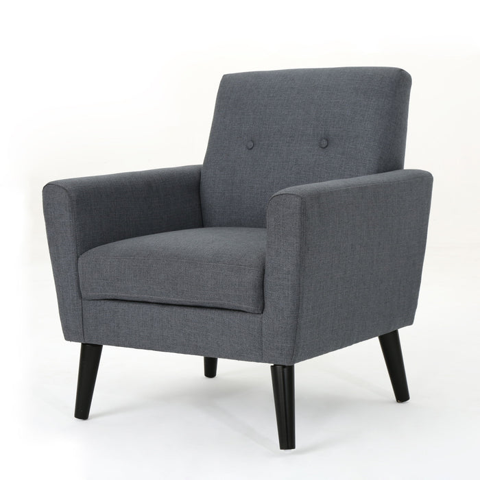 Contemporary Club Chair With Nailhead Trim Fabric And Birch Wood Legs