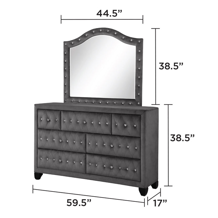 Sophia - Tufted Mirror - Gray Matrix Furniture Group
