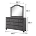 Sophia - Tufted Mirror - Gray Matrix Furniture Group