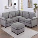 Modern Sectional Set With Corner Wedge, Loveseat, Ottoman & 2 Pillows Home Essentials