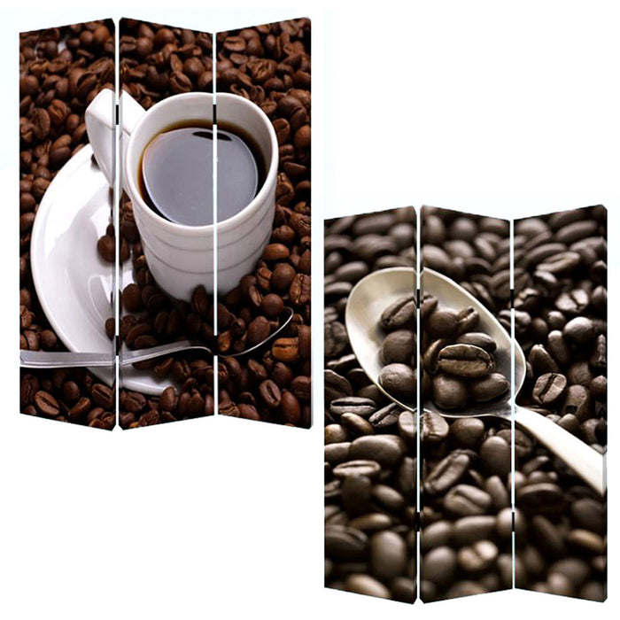 Wood Canvas Coffee Time Screen - Multi Color