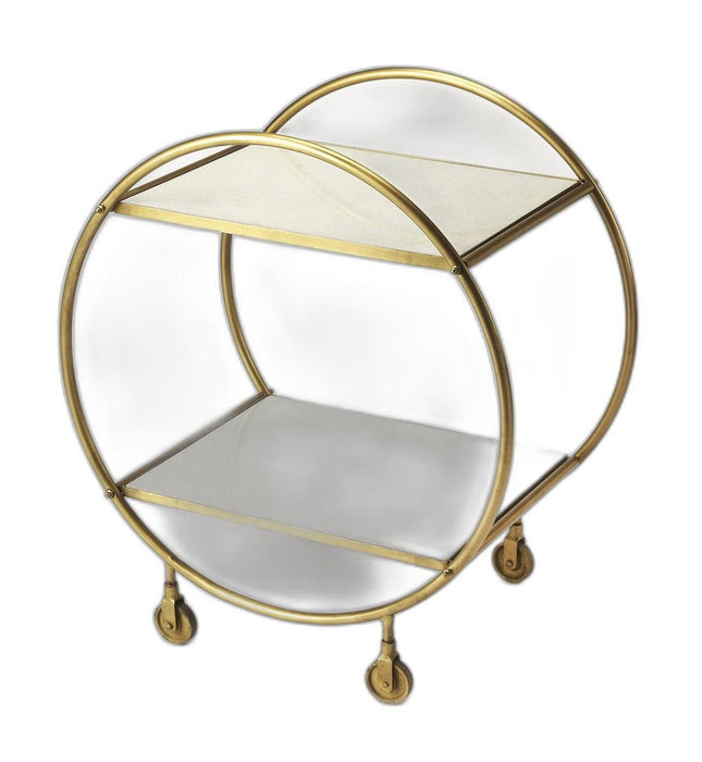 Modern Marble Rolling Server - Gold / White