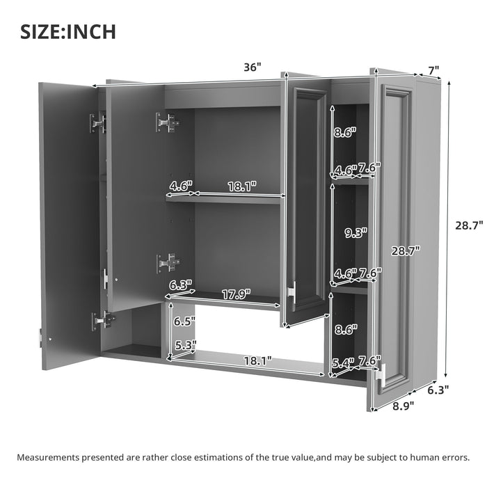 Wall Mounted Bathroom Cabinet With 5 Adjustable Shelves Hearth and Haven