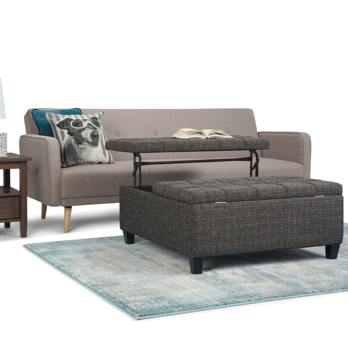 Harrison - Upholstered Coffee Table Storage Ottoman Simpli-Home