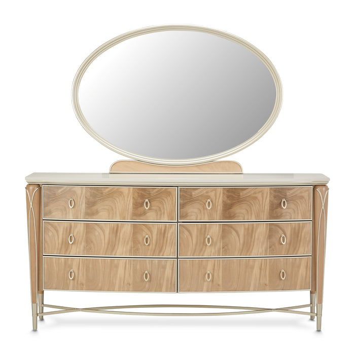 Villa Cherie - Dresser and Mirror - Caramel