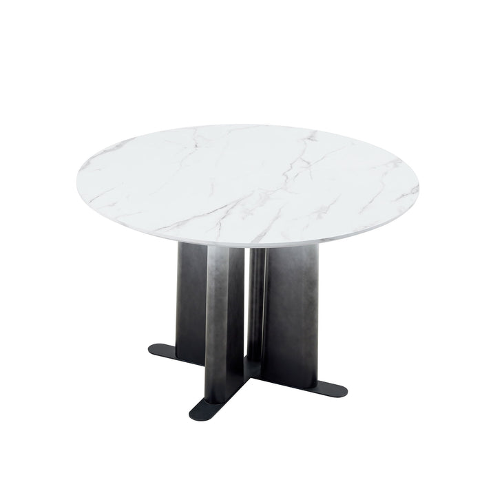 Round Dining Table With Cross Base, Modern Home Furniture Home Essentials