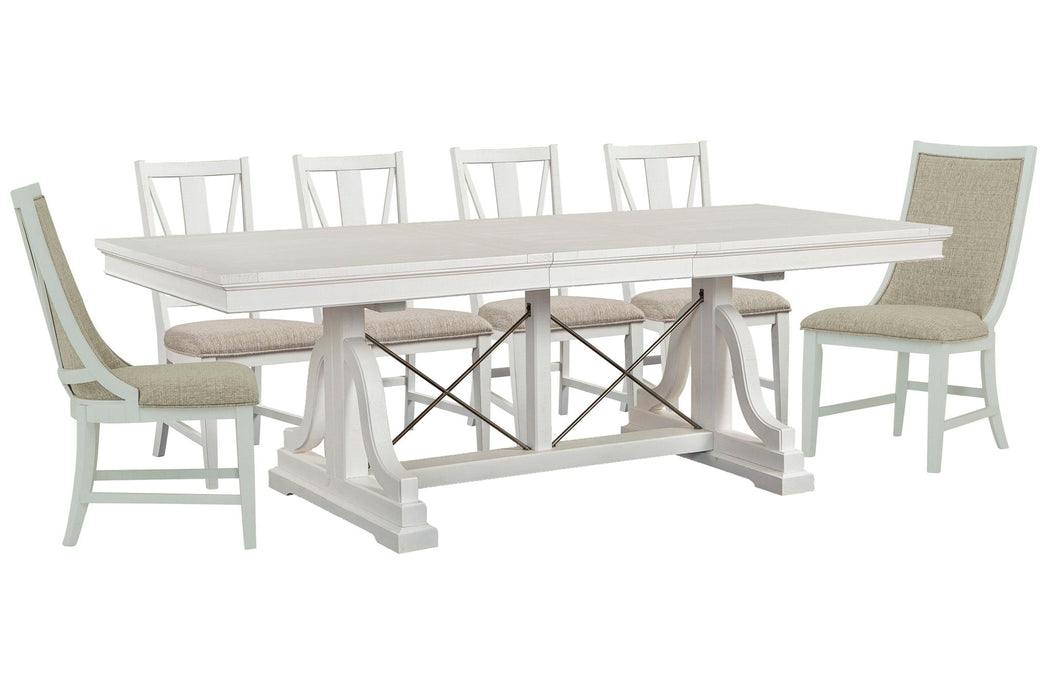 Heron Cove - Extendable Trestle Dining Table Set Magnussen Furniture