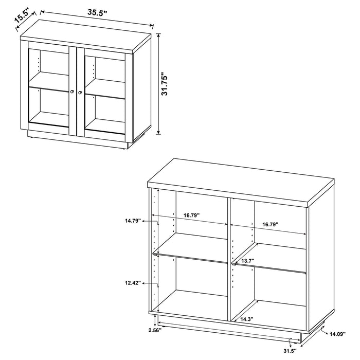 Metro - 2 Door Display Cabinet With Adjustable Shelves - Light Oak Furniture Max