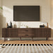 TV Stand For TVs Up To 80", Media Entertainment Center With Ample Storage - Dark Brown Hearth and Haven