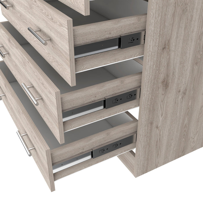 Four Drawer Standard Chest With Open Shelf - Light Gray