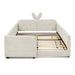 Cute Rabbit Ear Upholstered Platform Bed Frame With Safety Rail Home Essentials