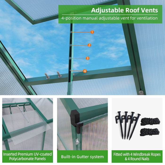 Polycarbonate Walk-In house, Raised Base For Outdoor In All Season Daily Nest