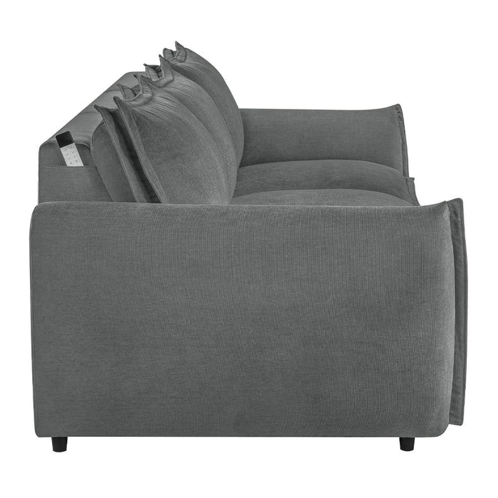 Eaden - Power Sofa With Sleeper - Gray Chenille ACME